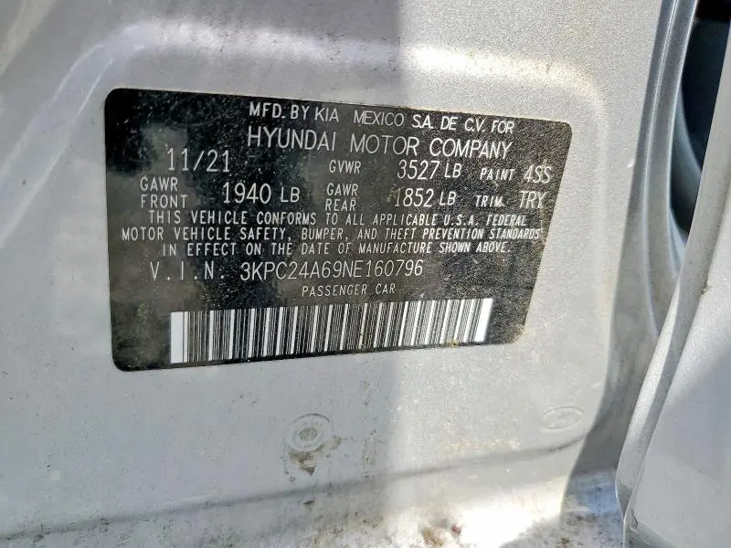 2022 HYUNDAI ACCENT SEL  