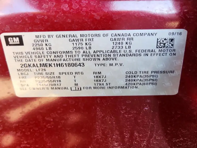 2017 GMC TERRAIN SLE  