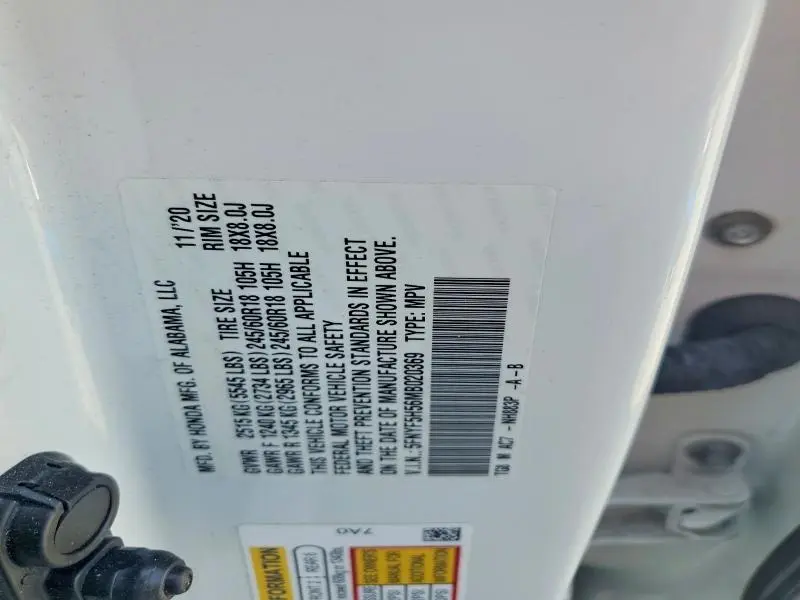 2021 HONDA PILOT EXL  