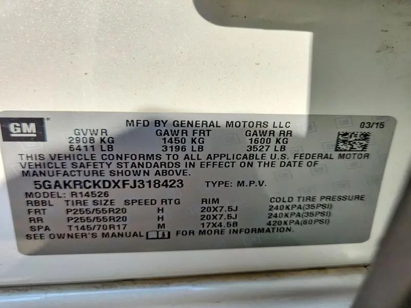 2015 BUICK ENCLAVE   