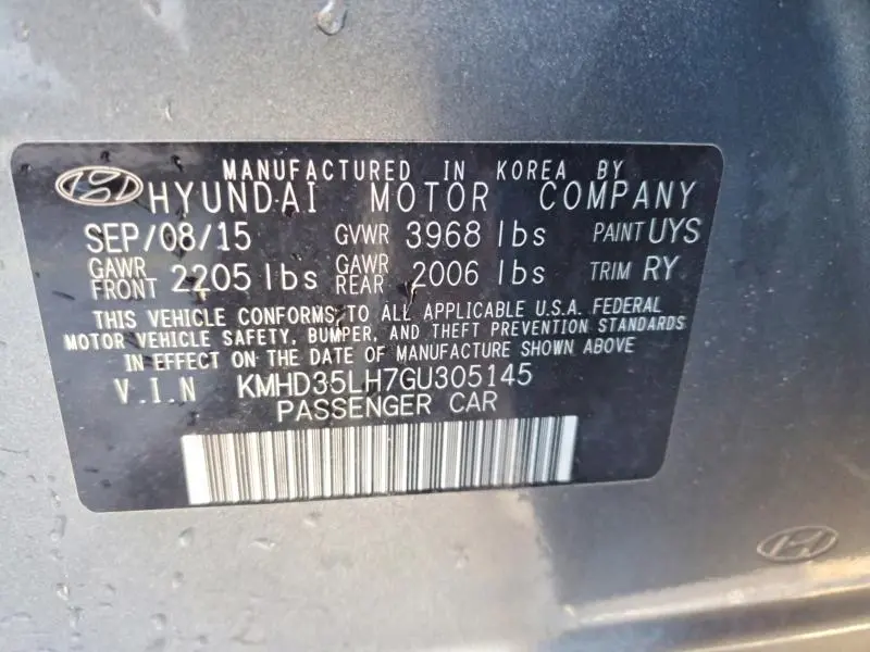 2016 HYUNDAI ELANTRA GT BASE  