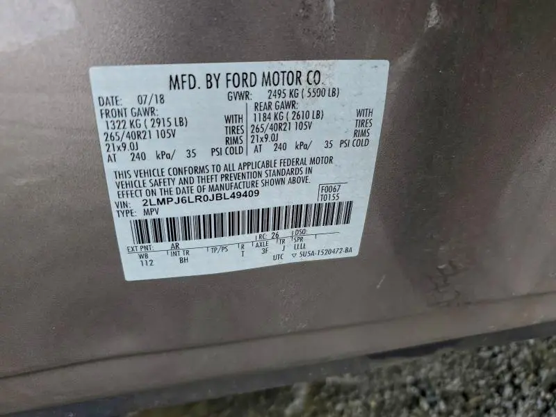 2018 LINCOLN MKX RESERVE  