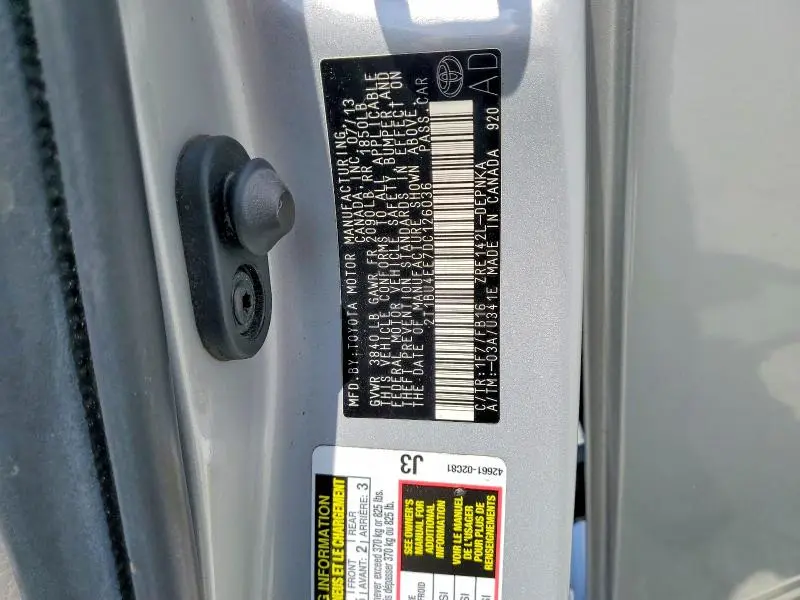 2013 TOYOTA COROLLA LE  