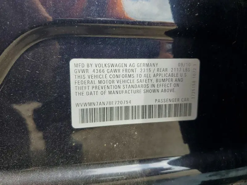 2011 VOLKSWAGEN CC SPORT  