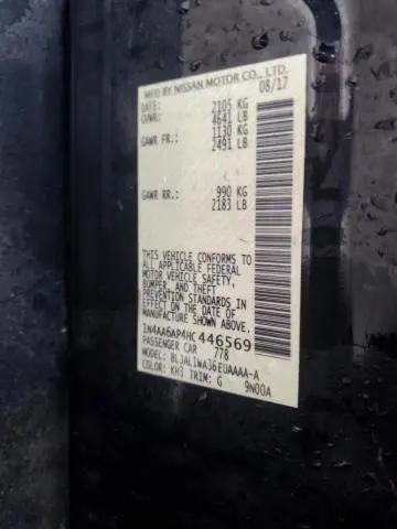 2017 NISSAN MAXIMA 3.5S  