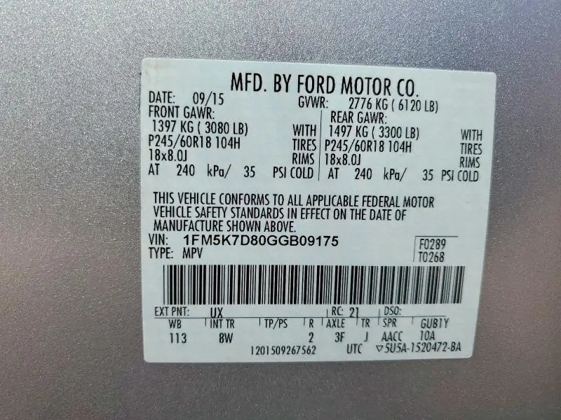 2016 FORD EXPLORER XLT  