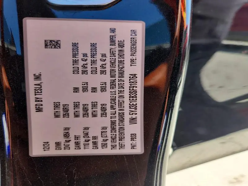 2025 TESLA MODEL 3   