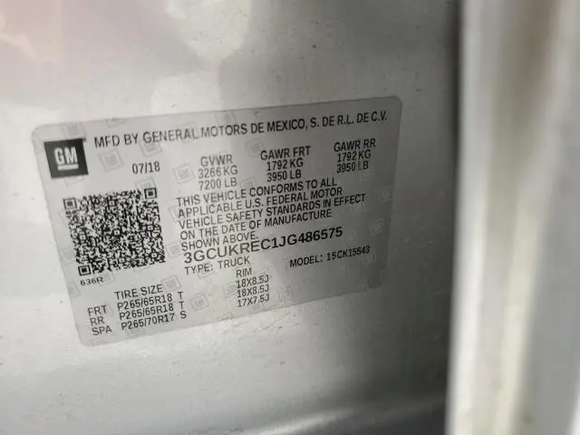 2018 CHEVROLET SILVERADO K1500 LT  