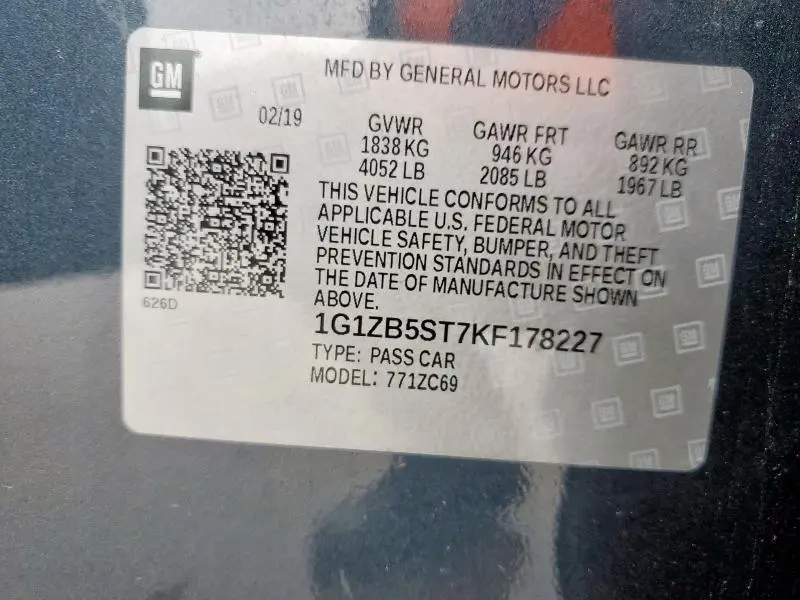 2019 CHEVROLET MALIBU LS  