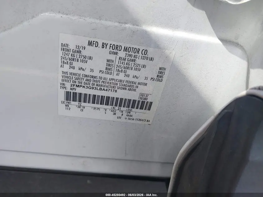 2020 FORD EDGE SE