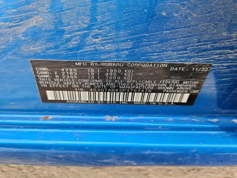 2023 SUBARU IMPREZA   