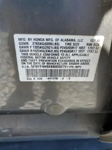 2011 HONDA PILOT TOURING  