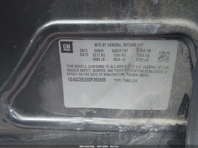 2013 BUICK LACROSSE LEATHER GROUP