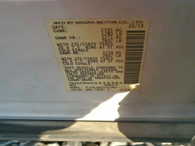 2020 NISSAN MURANO PLATINUM  