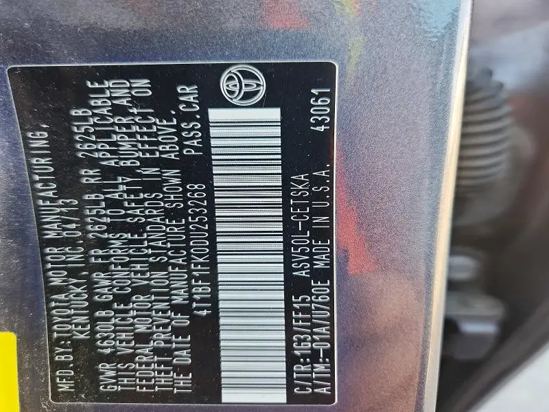2013 TOYOTA CAMRY SE  