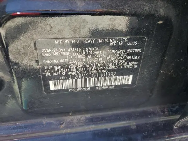 2015 SUBARU XV CROSSTREK 2.0 PREMIUM  