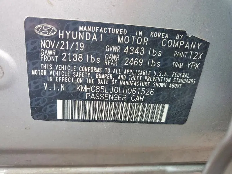 2020 HYUNDAI IONIQ LIMITED  