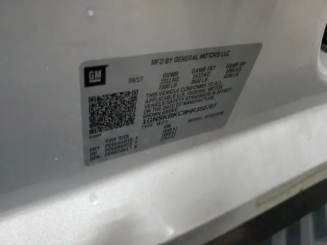 2017 CHEVROLET TAHOE K1500 LT  