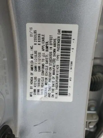 2015 HONDA ACCORD EXL  