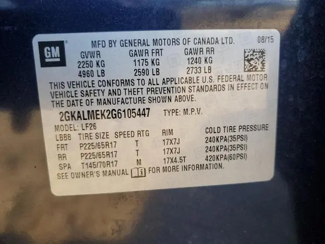 2016 GMC TERRAIN SLE  