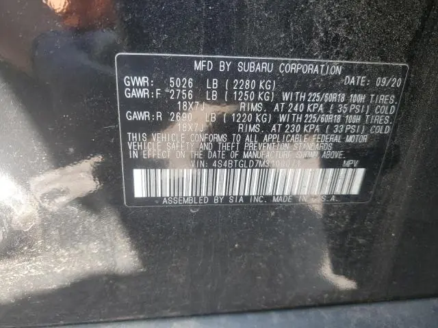 2021 SUBARU OUTBACK ONYX EDITION XT  