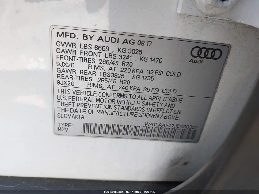2018 AUDI Q7 3.0T PREMIUM