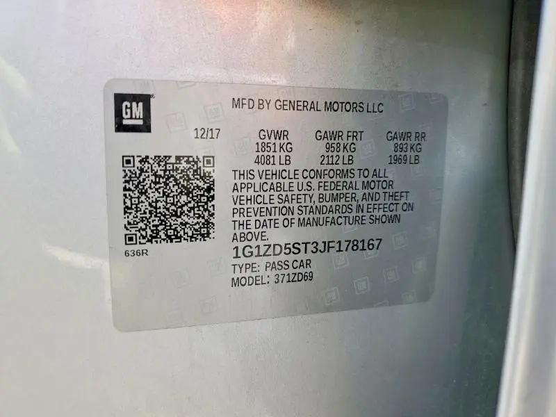 2018 CHEVROLET MALIBU LT  
