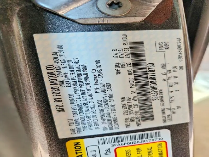 2018 FORD FUSION SE  