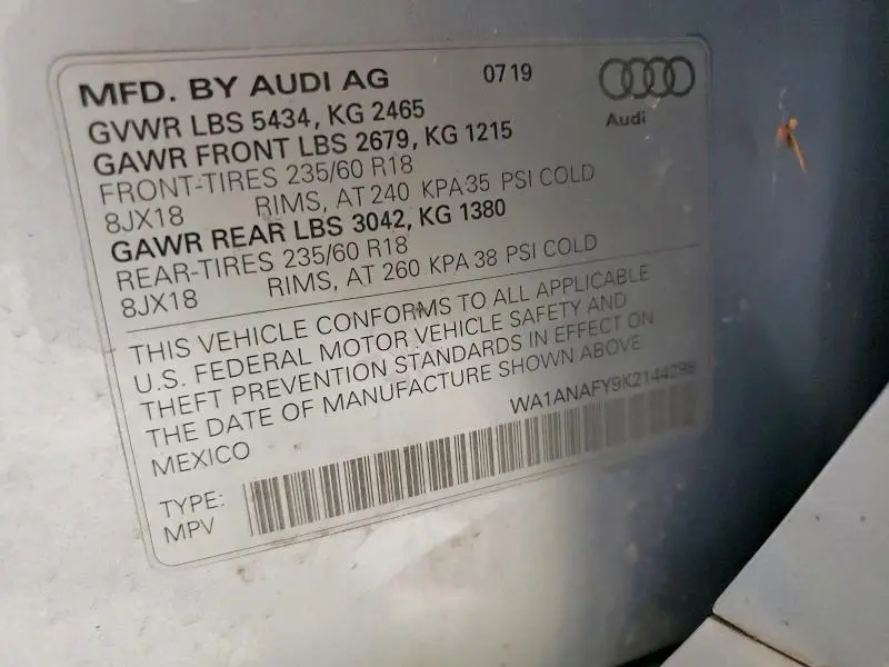 2019 AUDI Q5 PREMIUM  