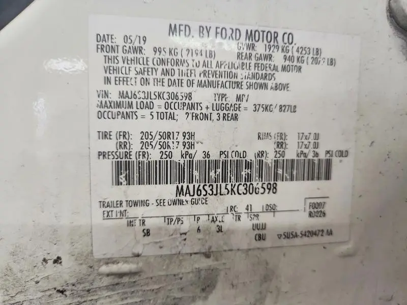 2019 FORD ECOSPORT SES  