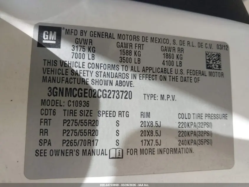 2012 CHEVROLET AVALANCHE 1500 LTZ