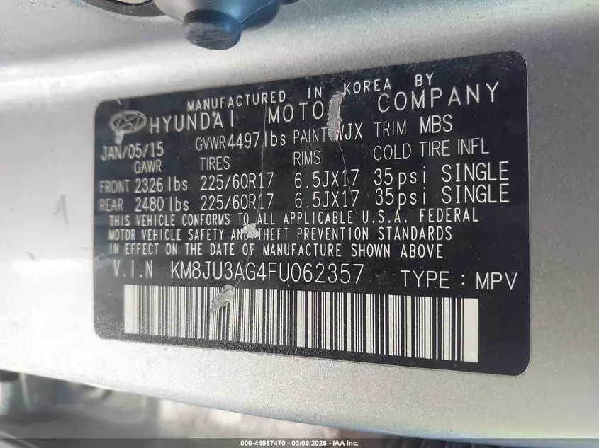 2015 HYUNDAI TUCSON SE