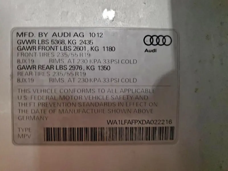 2013 AUDI Q5 PREMIUM PLUS  