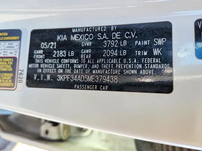 2021 KIA FORTE GT LINE  