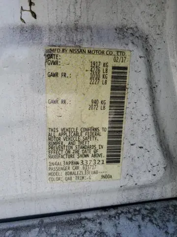 2017 NISSAN ALTIMA 2.5  