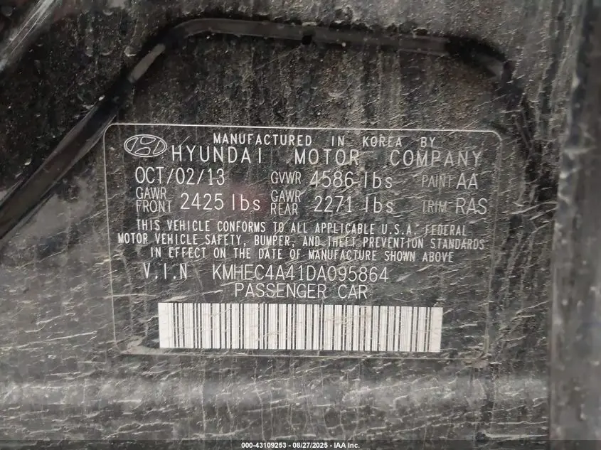 2013 HYUNDAI SONATA HYBRID LIMITED