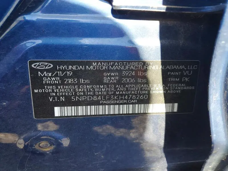 2019 HYUNDAI ELANTRA SEL  