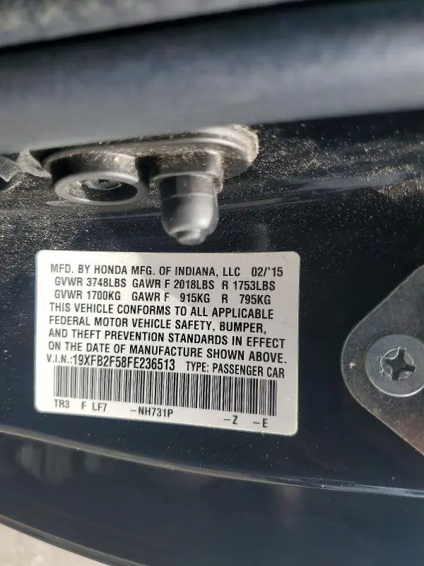 2015 HONDA CIVIC LX  
