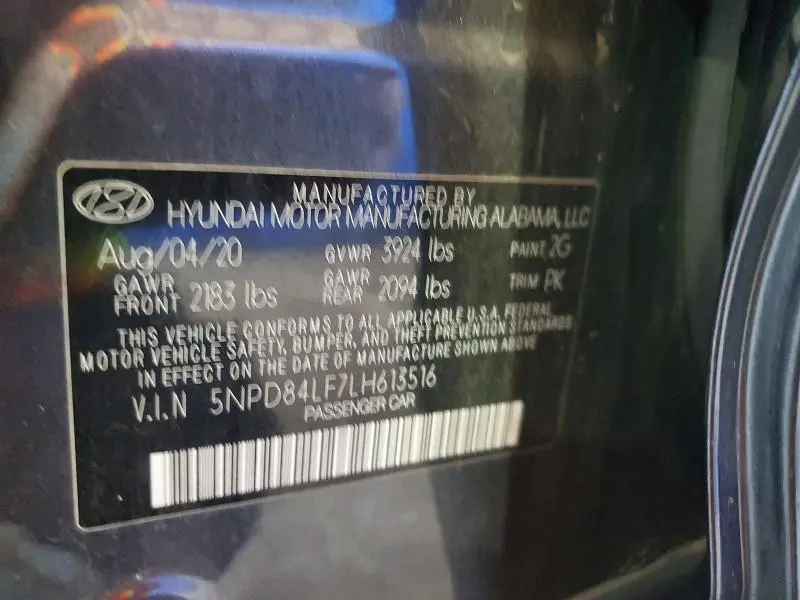 2020 HYUNDAI ELANTRA SEL  