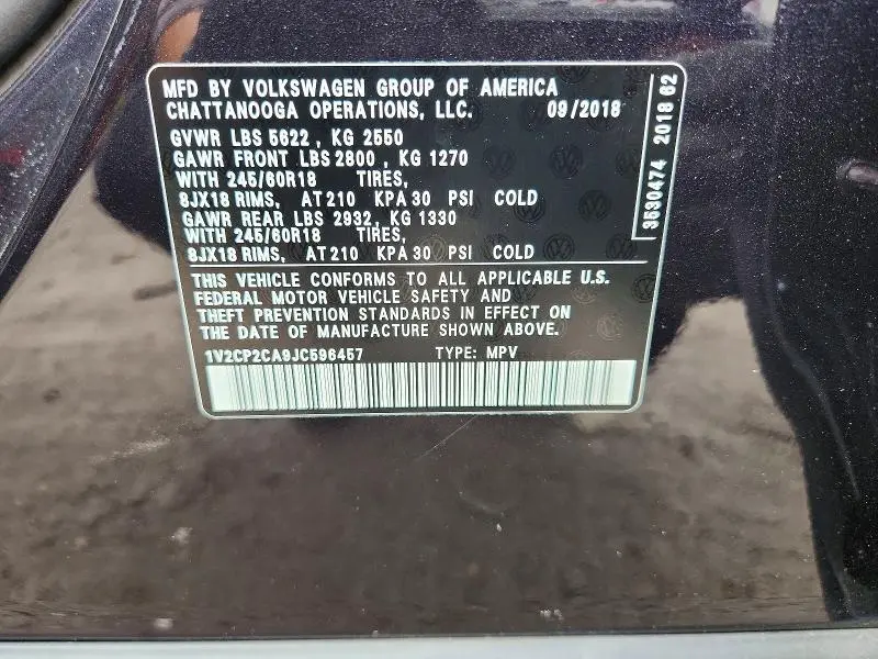 2018 VOLKSWAGEN ATLAS SE  