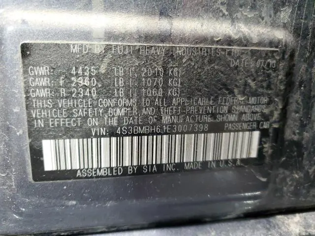 2014 SUBARU LEGACY 2.5I SPORT  