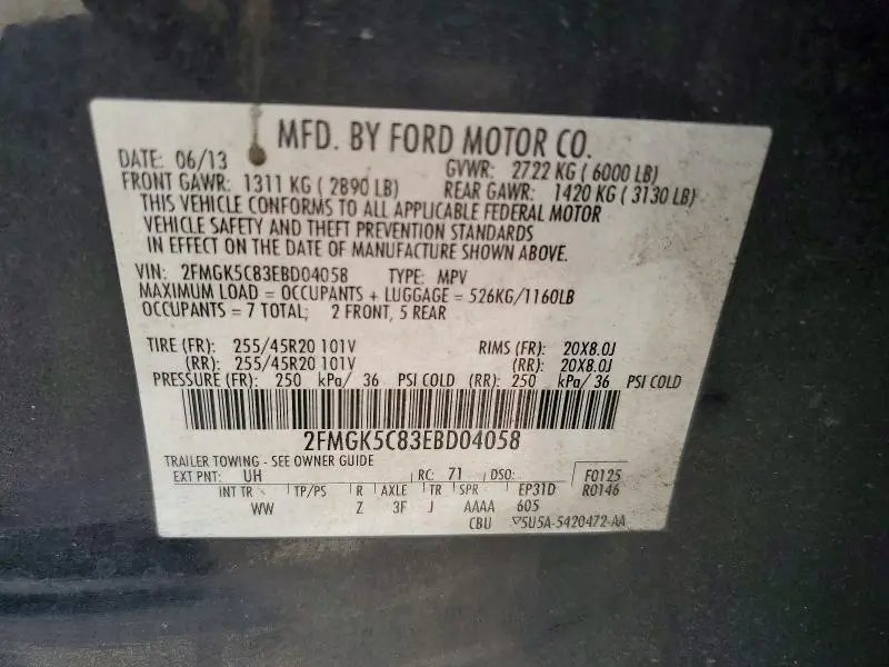 2014 FORD FLEX SEL  