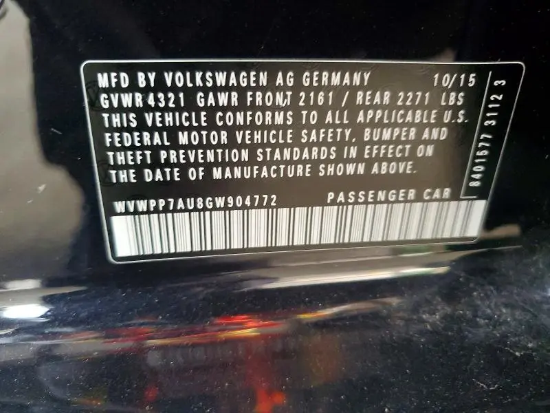 2016 VOLKSWAGEN E-GOLF SEL PREMIUM  