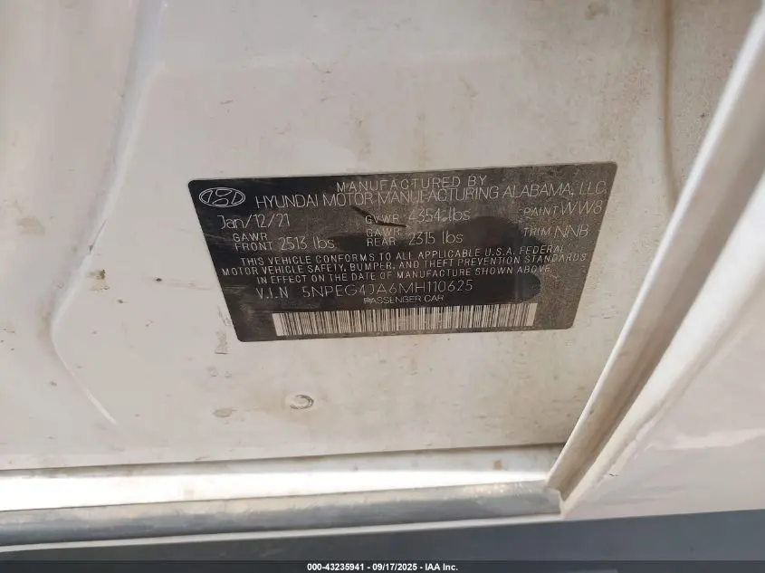 2021 HYUNDAI SONATA SE