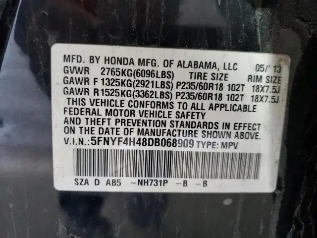 2013 HONDA PILOT EX