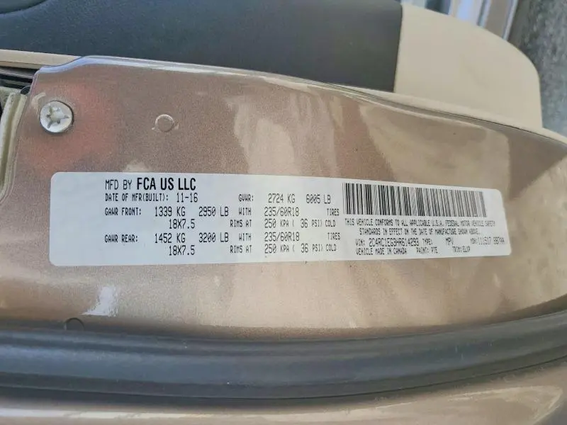 2017 CHRYSLER PACIFICA TOURING L PLUS  