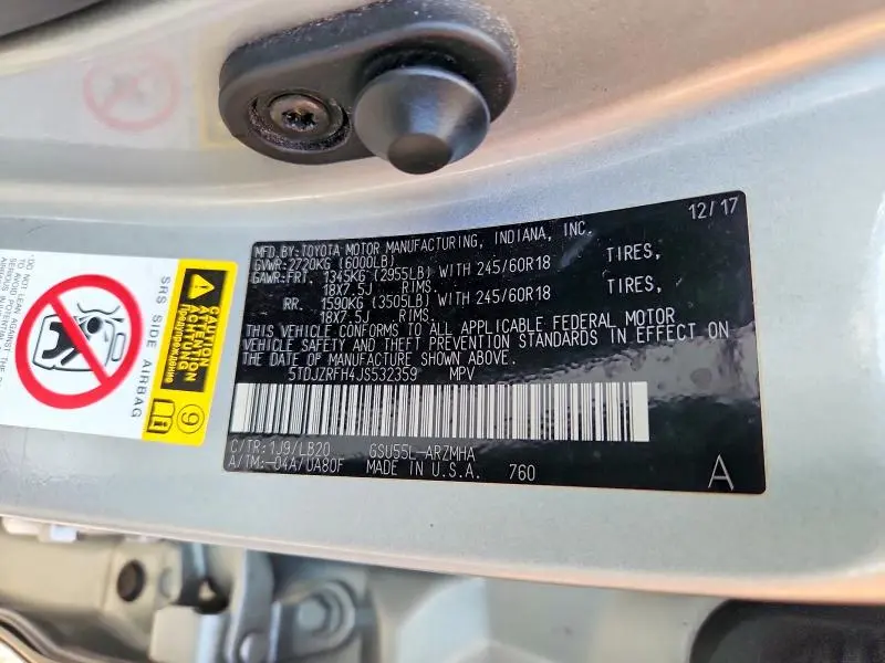 2018 TOYOTA HIGHLANDER XLE  