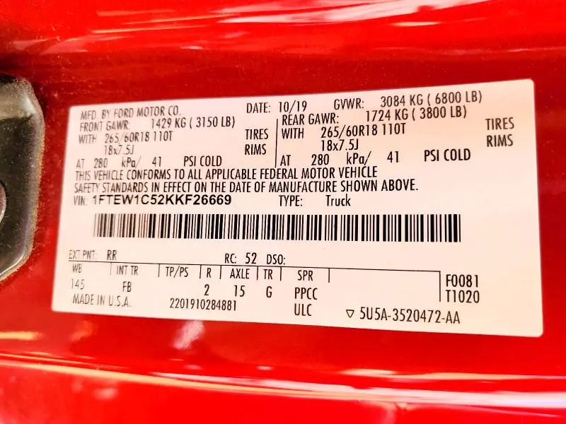 2019 FORD F150 SUPERCREW  