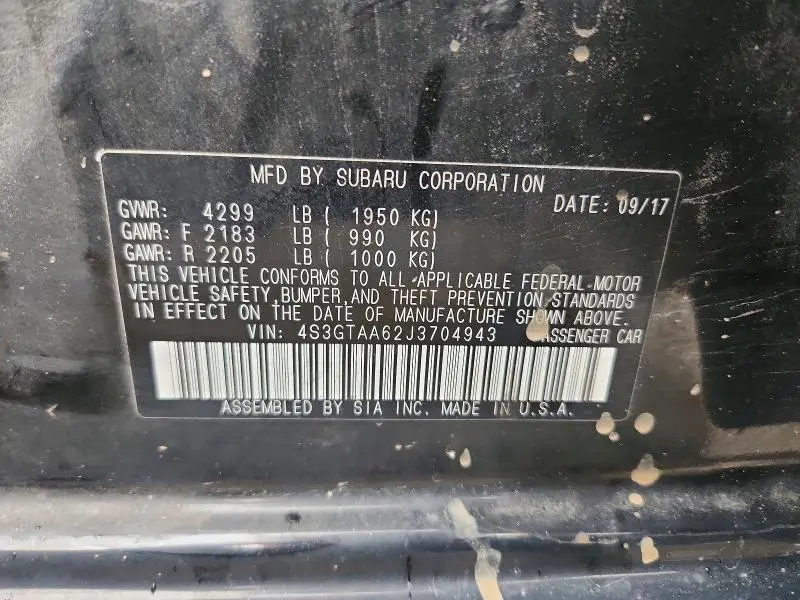 2018 SUBARU IMPREZA   
