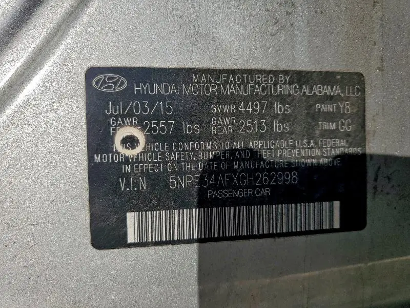 2016 HYUNDAI SONATA SPORT  